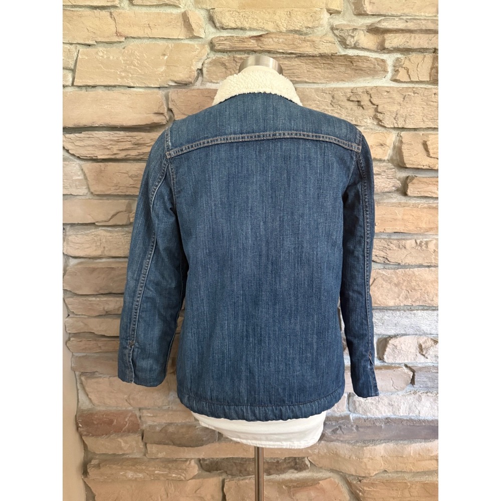 LL Bean Womens Sherpa Lined Denim Chore Jacket Blue Medium Wash Small 505481 - Picture 5 of 13